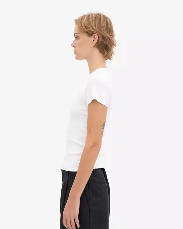 Colorful Standard Organic Rib SS T-Shirt Optical White Damen Shirt weiß